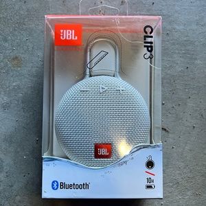 New JBL Clip 3, Steel White - Waterproof, Durable & Portable Bluetooth Speaker